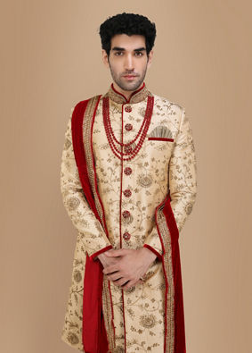 Majestic Embroidered Traditional Sherwani image number 3